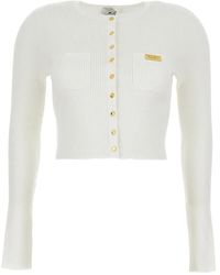 Elisabetta Franchi - Micro-Braided Knit Cardigan - Lyst