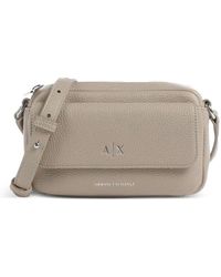 ARMANI EXCHANGE - Logo-Plaque Pebbled Crossbody Bag - Lyst