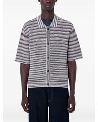 ACHM - Flush Striped-Knit Short-Sleeve Shirt - Lyst