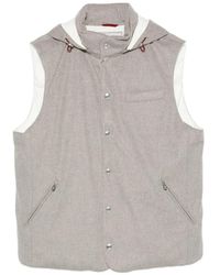 Brunello Cucinelli - Hooded Press-Stud Gilet - Lyst