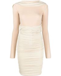 MM6 by Maison Margiela - Long-Sleeve Ruched Dress - Lyst
