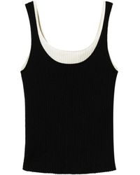 Twinset - Trompe-L'Oeil Getailleerde Gebreide Top - Lyst