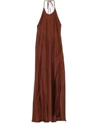 St. Agni - Halterneck Twill Maxi Dress - Lyst