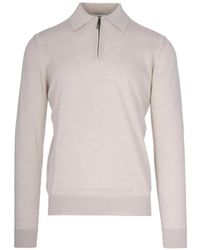 Paolo Pecora - Zip-Fastening Wool Polo Shirt - Lyst