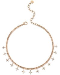 SHAY - 18kt Rose Gold Diamond Baby Don't Cross Me Link Necklace - Lyst