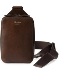 Prada - Brique Antiqued Leather Bag - Lyst