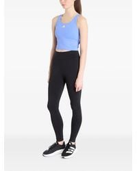 adidas - Studio All Me Logo-Print Cropped Tank Top - Lyst