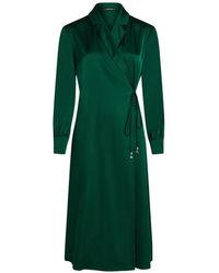 KARL LAGERFELD - Satin-Finish Wrap Dress - Lyst