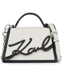 Karl Lagerfeld - Signatur Handtasche Aus Leder - Lyst