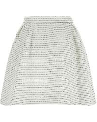 Alessandra Rich - Tweed Mini Skirt With Micro Sequins And Pleated Waist - Lyst