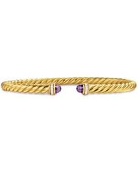 David Yurman - 18Kt Cablespira Flex Amethyst And Diamond Bracelet (4Mm) - Lyst