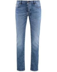 Moorer - Logo-Patch Five-Pocket Denim Jeans - Lyst