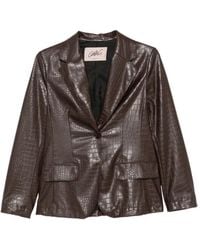Carla G - Croc-Effect Single-Breasted Blazer - Lyst