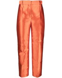 Alberta Ferretti - Pantalon En Satin À Coupe Droite - Lyst