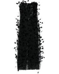 Nissa - Feather-Embellished Tulle Maxi Dress - Lyst