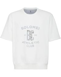 Brunello Cucinelli - Camiseta de algodón con estampado gráfico - Lyst