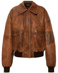 Amiri - Pockets Zip-Up Leather Jacket - Lyst