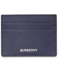 Burberry Kartenetui aus genarbtem Leder - Blau