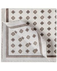 Brunello Cucinelli - Silk Pocket Square With Medallion Design - Lyst