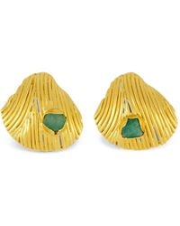FENOMENA - Emerald Shell-Motif Earrings - Lyst