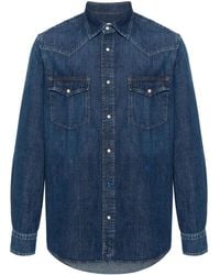 Jacob Cohen - Jeanshemd Mit Logo-Stickerei - Lyst