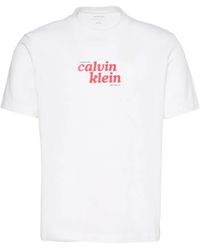 Calvin Klein - Logo-Print Crew-Neck T-Shirt - Lyst