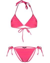 Balmain - Logo-Print Triangle-Cup Bikini - Lyst