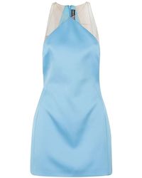 David Koma - Satin-Minikleid Mit Mesh-Einsatz - Lyst