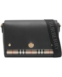 Burberry - Bolso De Hombro Note A Cuadros - Lyst