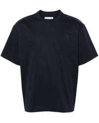 Sacai - Logo-embroidered Cotton T-shirt - Lyst