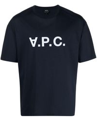 A.P.C. - River T-Shirt mit beflocktem Logo - Lyst