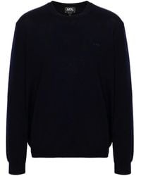 A.P.C. - Pullover Mit Logo-Stickerei - Lyst