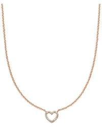 VEYNOU - 14Kt Rose Heart Diamond Necklace - Lyst