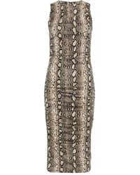 MICHAEL Michael Kors - Vestido midi con motivo de piel de serpiente - Lyst