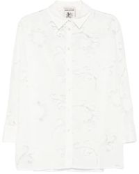 Semicouture - Floral-Embroidered Shirt - Lyst