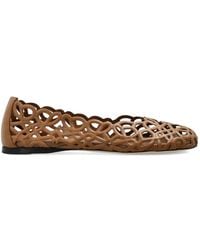Loewe - Petal Anagram Leather Ballet Flats - Lyst