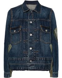 Sacai - Denim Jack Met Vlakken - Lyst