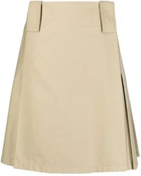 Burberry - Pleat-Detail A-Line Midi Skirt - Lyst