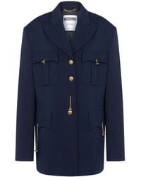 Moschino - Peak-Lapel Cotton-Blend Coat - Lyst