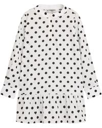 Fiorucci - Polka Dot Crepe De Chine Ruffled Mini Dress - Lyst