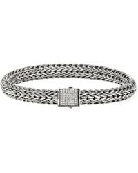 John Hardy - Pulsera de cadena en plata de ley con diamantes - Lyst