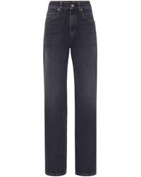 Brunello Cucinelli - Weite High-Rise-Jeans - Lyst