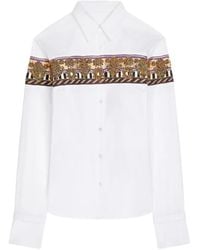 Dries Van Noten - Katoenen Popeline Blouse Met Borduurwerk - Lyst