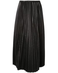 Valentino Garavani - Pleated Leather Skirt - Lyst
