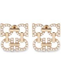 Ferragamo - Gancini Crystal-Embellished Earrings - Lyst