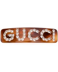 Gucci - Crystal-Logo Single Hair Clip - Lyst