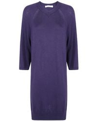 Liviana Conti - Raglan-Sleeve V-Neck Mini Dress - Lyst