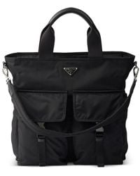 Prada - Explore Re-Nylon And Leather Tote Bag - Lyst