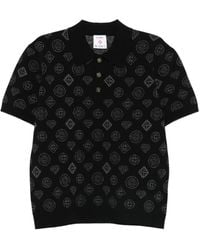 CASABLANCA - Patterned Button-Placket Polo Shirt - Lyst