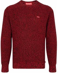 Supreme Melange Rib Knit Sweatshirt - Red